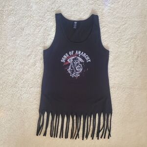 SONS OF ANARCHY Black Shirt with Fringe. Size Medium.